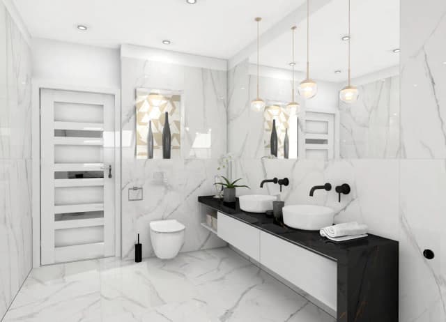 Biało czarna łazienka - jaka fuga podkreśli jej elegancję i styl?
